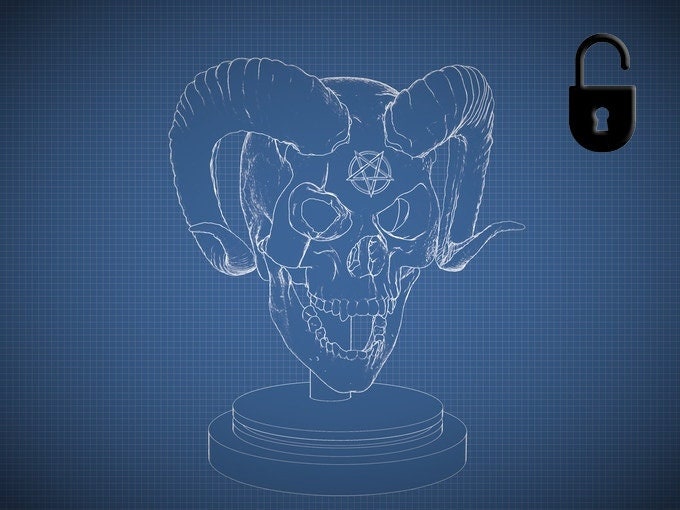 Skull Night Stand Lamp compatible with LED