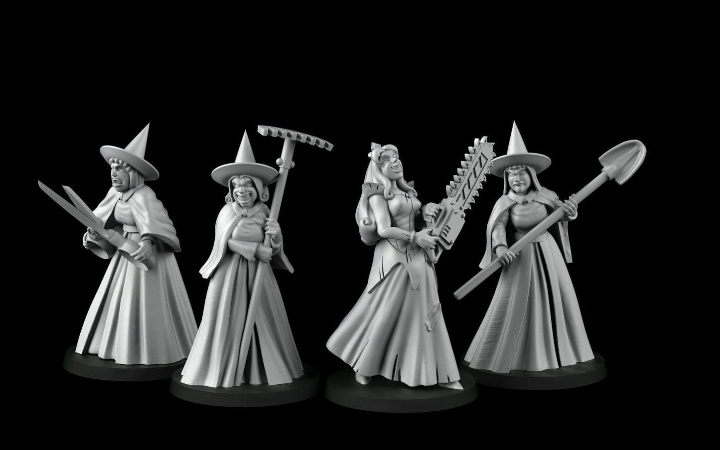 Sleeping Beauty and three fairy godmothers (32mm) - Angry Princesses