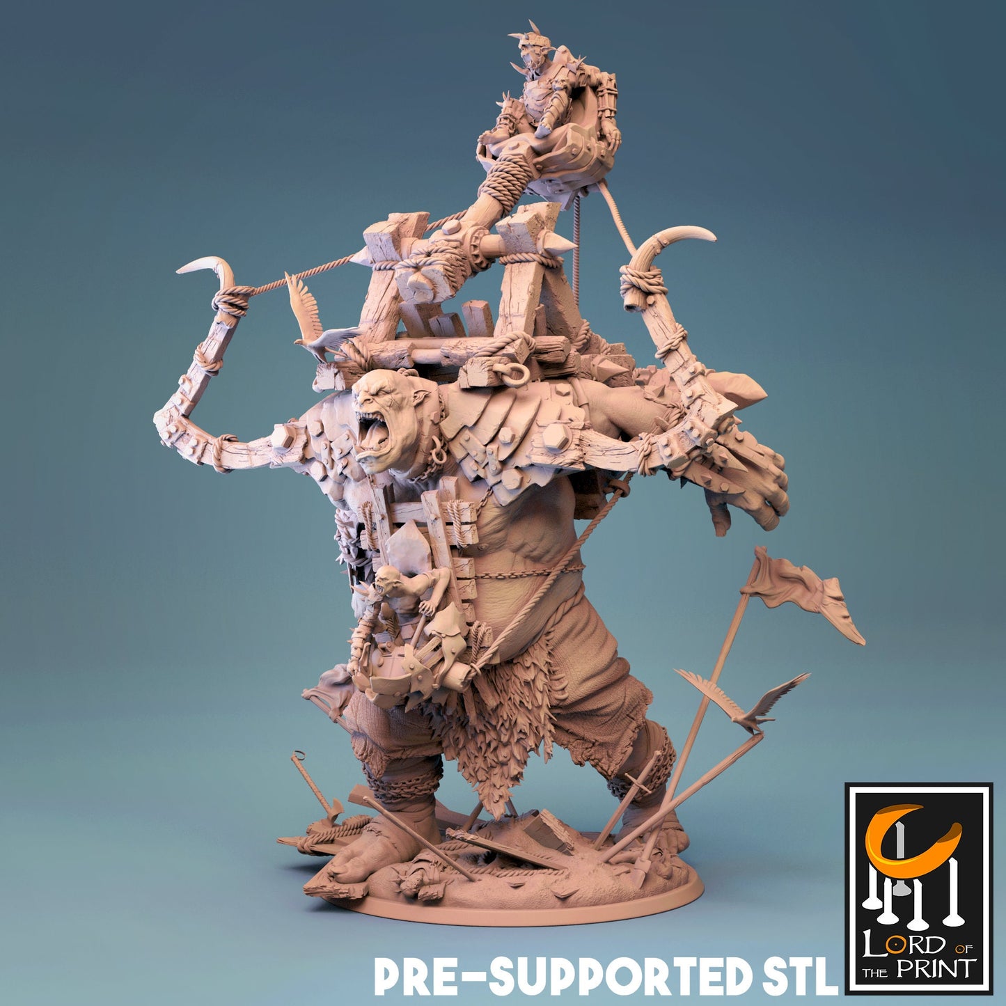 Siege ogre with catapult - Lord of the Print