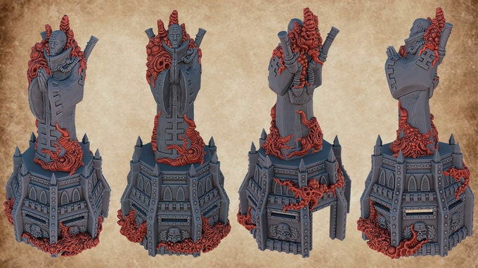 Normal and Infected Monk Statues