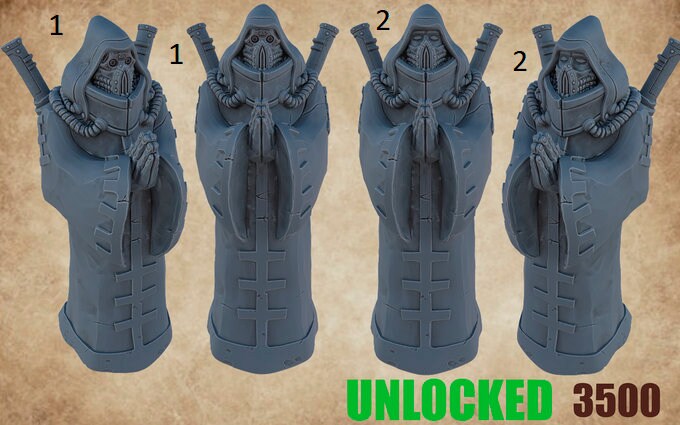 Normal and Infected Monk Statues