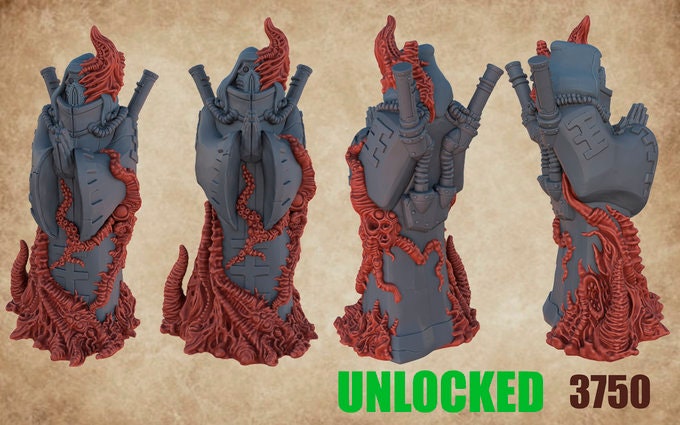 Normal and Infected Monk Statues