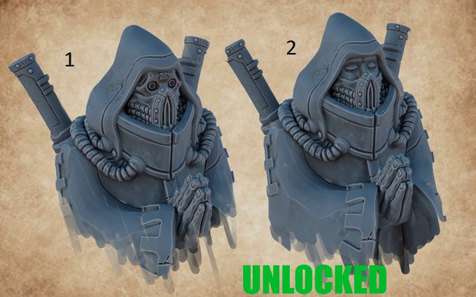 Normal and Infected Monk Statues