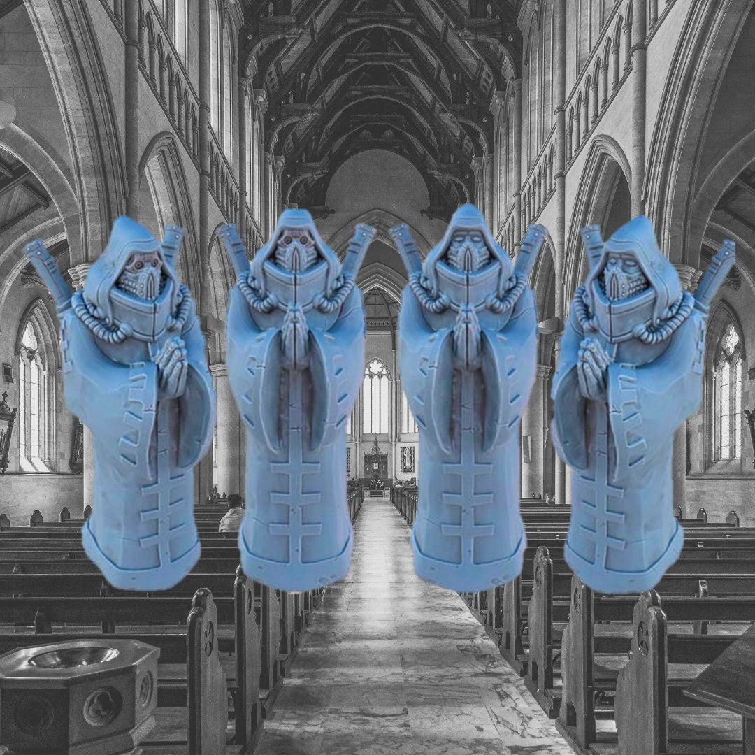 Normal and Infected Monk Statues