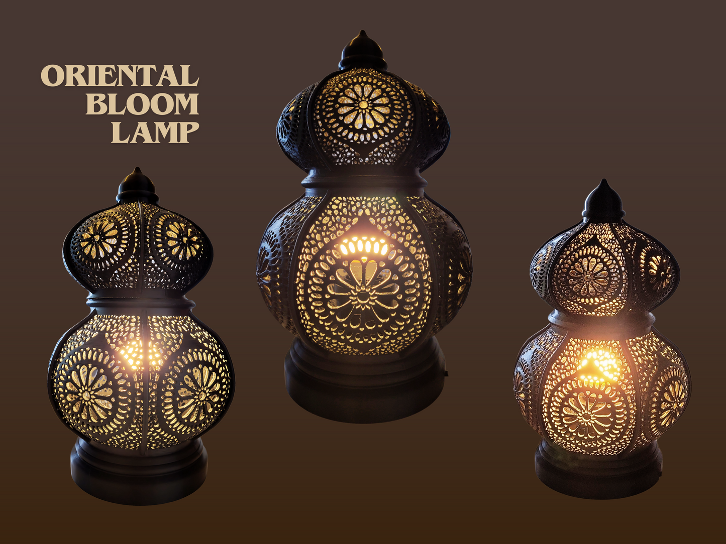 Oriental Bloom Lamp 3D printed ambient table lamp UK