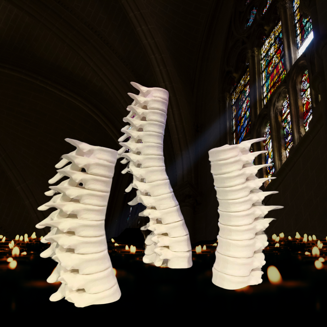 Spine Candle Holder | 3D Printed Anatomical Decor – Lorecom Miniatures