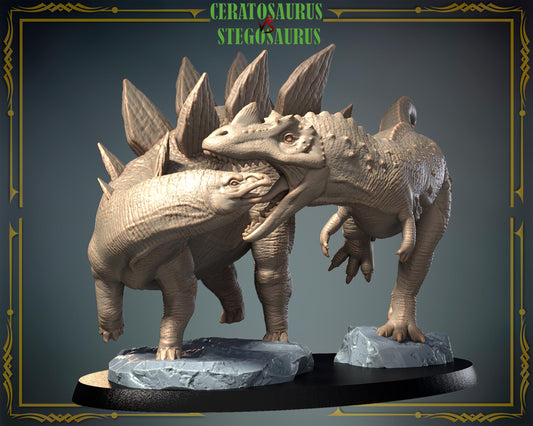 Ceratosaurus vs Stegosaurus Diorama/ Dinosaur – image 1