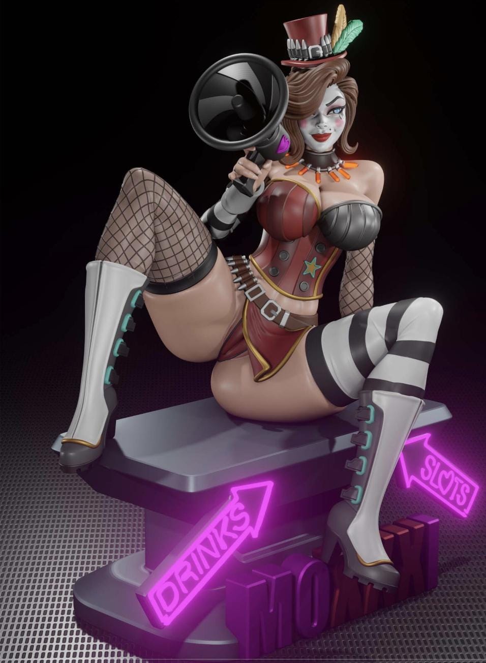 Moxxi Pin-Up Miniature: Detailed Resin RPG Tabletop Scenery – image 2