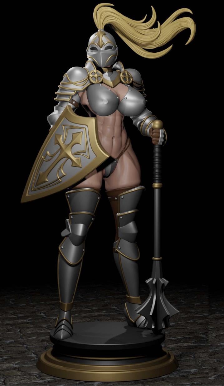 Pin Up Knight Girl Miniature: Resin Tabletop RPG, Collector's Piece – image 3