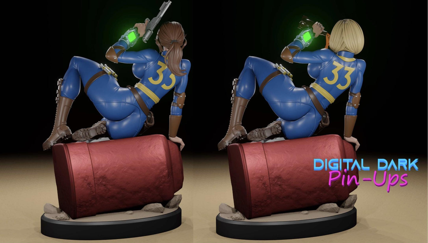 Vault Girl Pin-Up Miniature: Detailed Resin RPG Gamer Girl – image 3