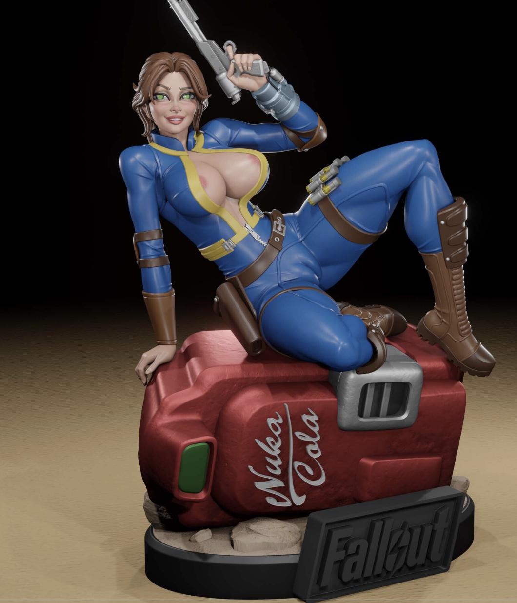 Vault Girl Pin-Up Miniature: Detailed Resin RPG Gamer Girl – image 1