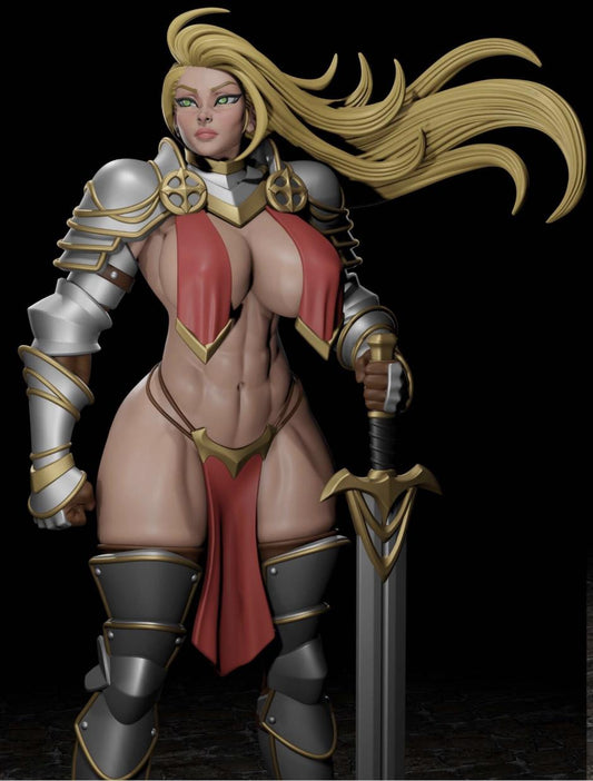 Pin Up Knight Girl Miniature: Resin Tabletop RPG, Collector's Piece – image 1
