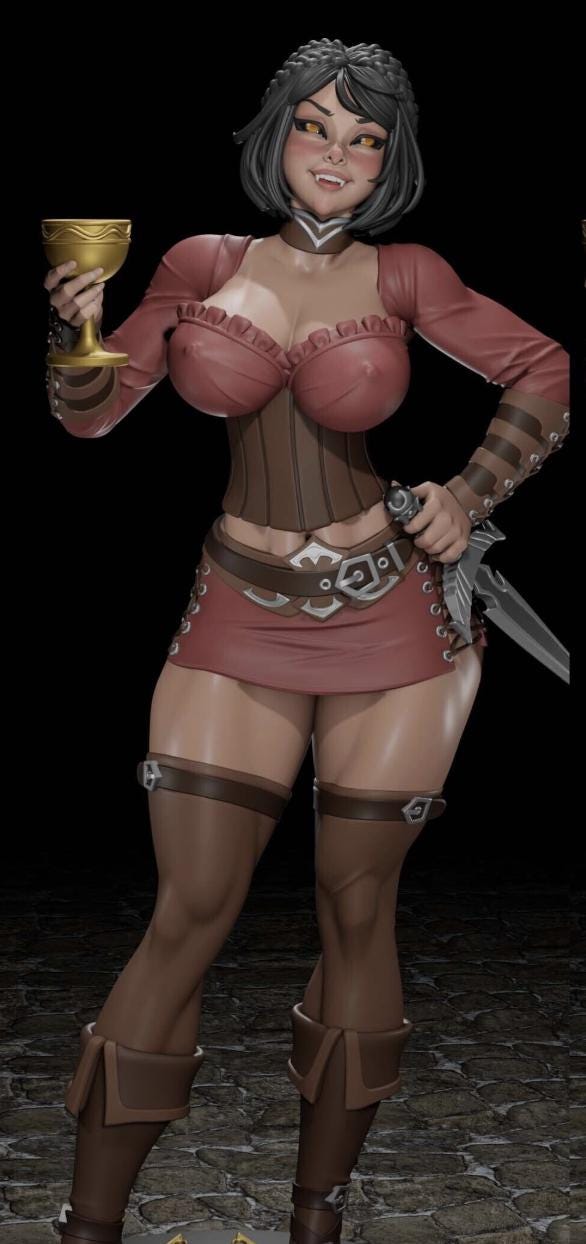 Serena Vampire Pin-Up Miniature: Detailed Resin RPG Gamer Girl – image 1