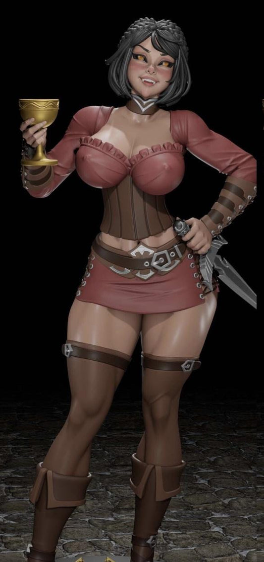 Serena Vampire Pin-Up Miniature: Detailed Resin RPG Gamer Girl – image 1