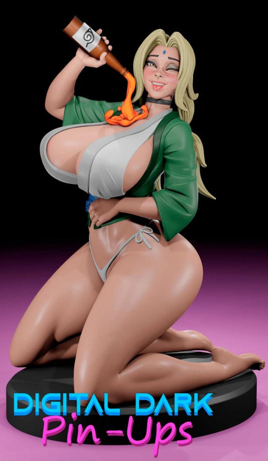 Tsunade Pin-Up Miniature: Detailed Resin RPG Gamer Girl – image 1