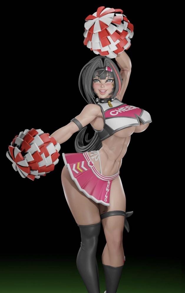 Bay Cheerleader Pin-Up Miniature: Detailed Resin RPG Gamer Girl – image 1