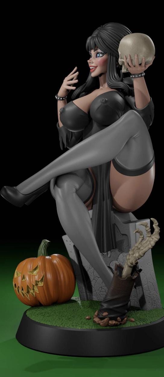 Elvira Pin-Up Miniature: Detailed Resin RPG Gamer Girl – image 2