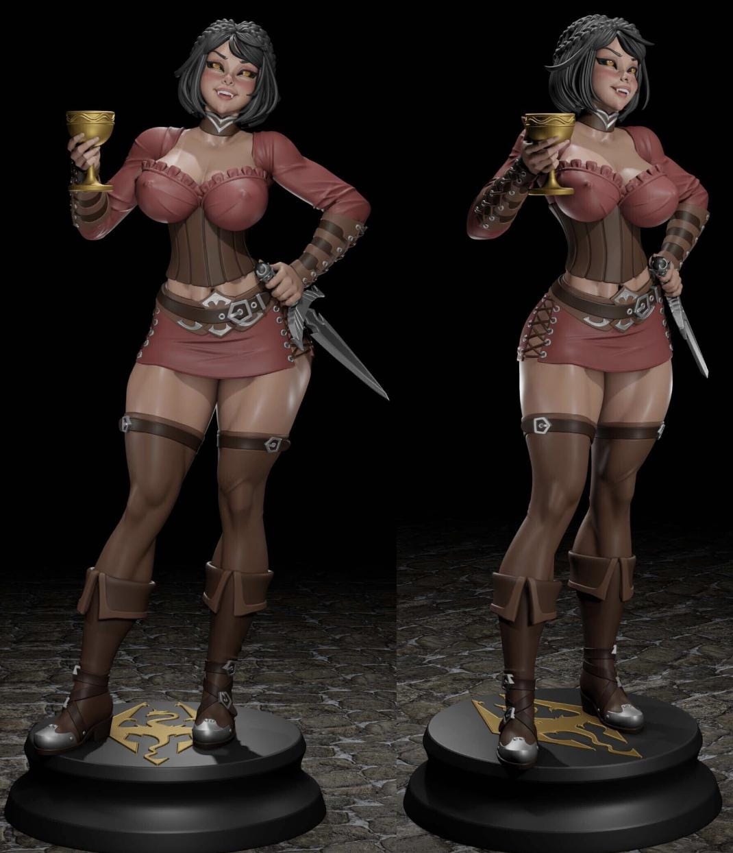 Serena Vampire Pin-Up Miniature: Detailed Resin RPG Gamer Girl – image 3