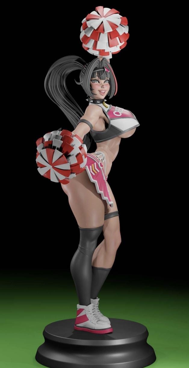 Bay Cheerleader Pin-Up Miniature: Detailed Resin RPG Gamer Girl – image 2
