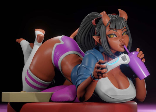 Meru Pin-Up Miniature: Detailed Resin RPG Gamer Girl – image 1