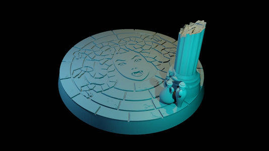 Greek Medusa Theme Base (50 mm) - ideal for Dungeons and Dragons and other Tabletop RPGs/ Wargaming