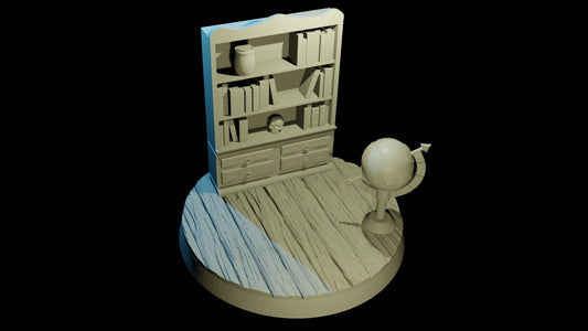 Library/Study (50 mm ) Theme Base - ideal for Dungeons and Dragons and other Tabletop RPGs/ Wargaming