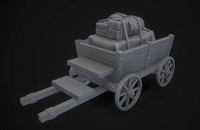 Supplies cart with removable horse and cargo - ideal for Dungeons and Dragons and other Tabletop RPGs