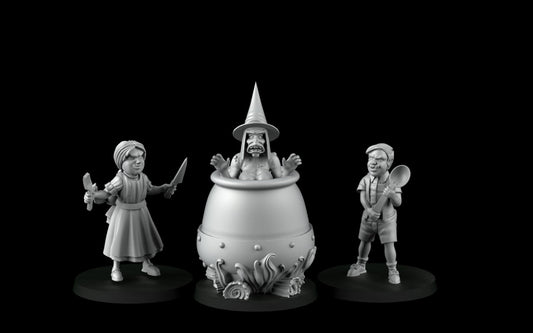 Hansel and Gretel (32mm) - Angry Princesses - ideal for Dungeons and Dragons and other Tabletop RPGs