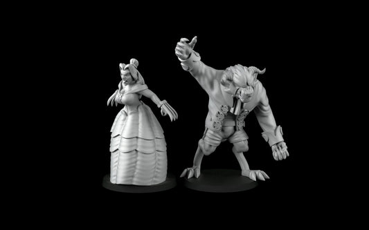 Beauty and the Beast (32mm) - Angry Princesses - ideal for Dungeons and Dragons and other Tabletop RPGs