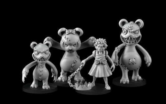 Goldilocks and the three Bears (32mm) - Angry Princesses - ideal for Dungeons and Dragons and other Tabletop RPGs