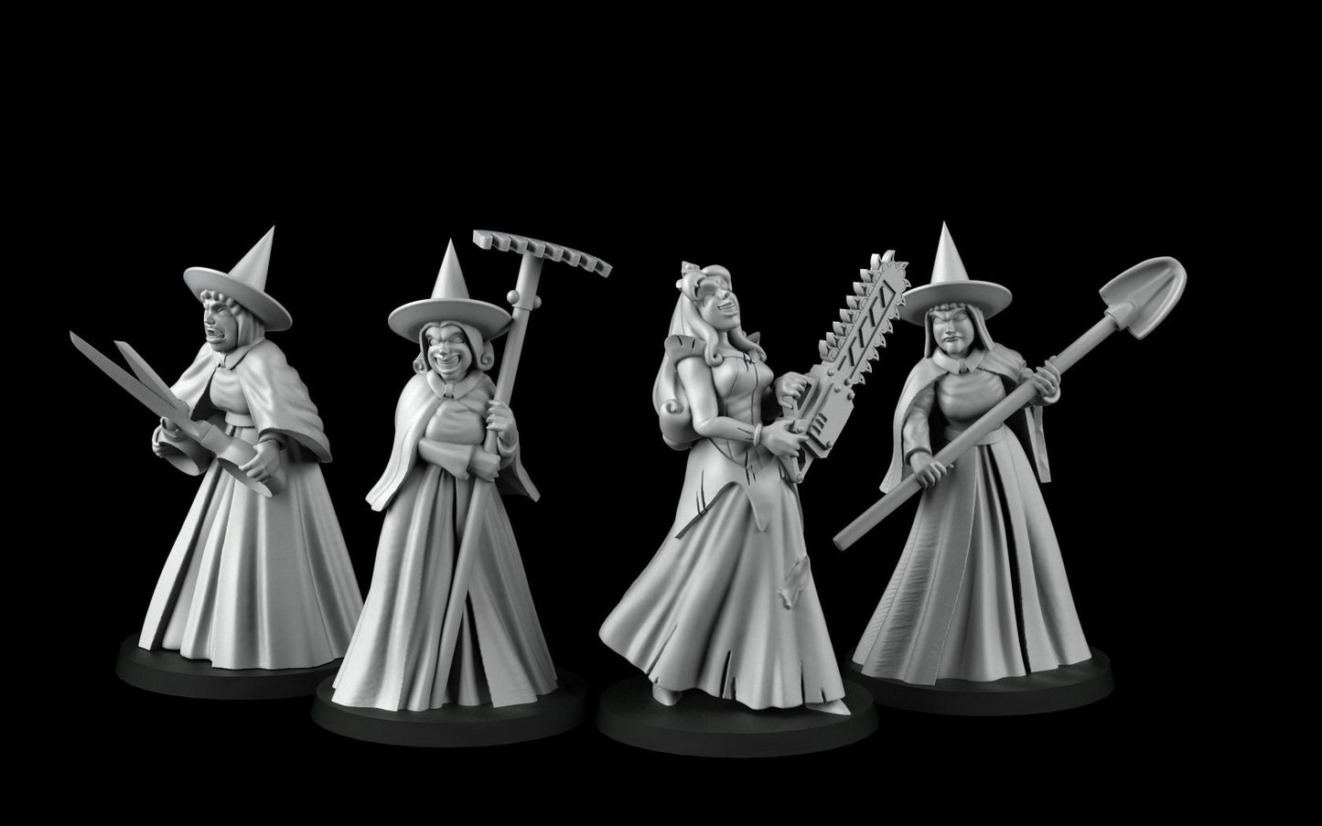 Sleeping Beauty and three fairy godmothers (32mm) - Angry Princesses - ideal for Dungeons and Dragons and other Tabletop RPGs