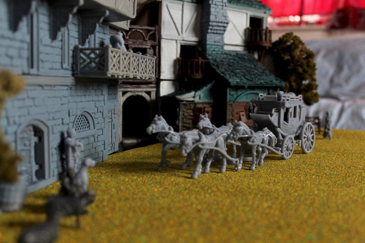 Stagecoach Wagon (28 mm) - the frost - ideal for Dungeons and Dragons and other Tabletop RPGs