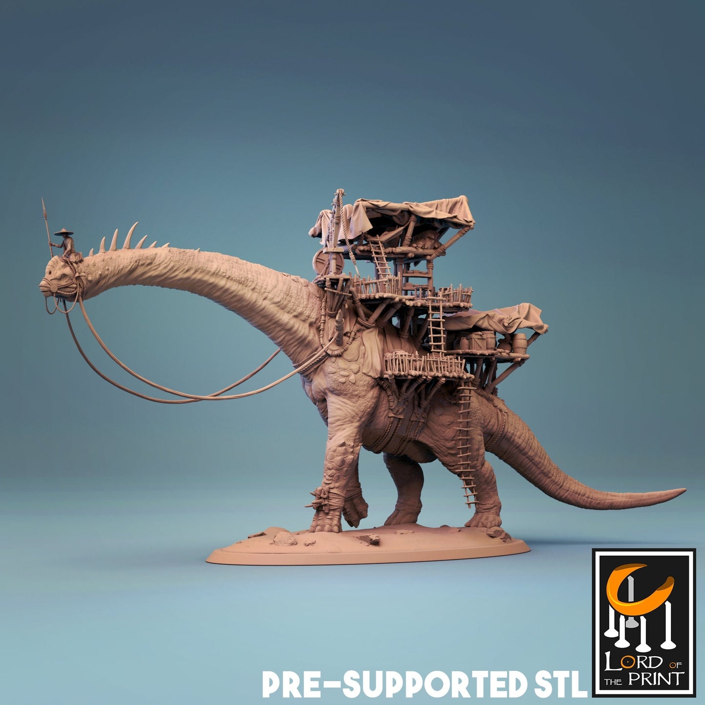 Brachiosaurus Caravan -Lord of the Print - ideal for Dungeons and Dragons and other Tabletop RPGs/ D&D/ Wargaming