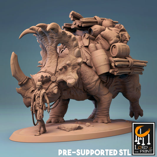 Sinoceratops Merchant - Lord of the Print - ideal for Dungeons and Dragons and other Tabletop RPGs/ D&D/ Wargaming