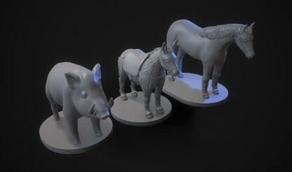 Hog/Mule/Horse - ideal for Dungeons and Dragons and other Tabletop RPGs/D&D