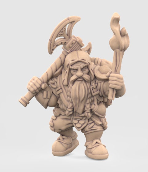 Dwarf Warrior/Explorer (28mm) - the frost - ideal for Dungeons and Dragons and other Tabletop RPGs/D&D/Wargaming