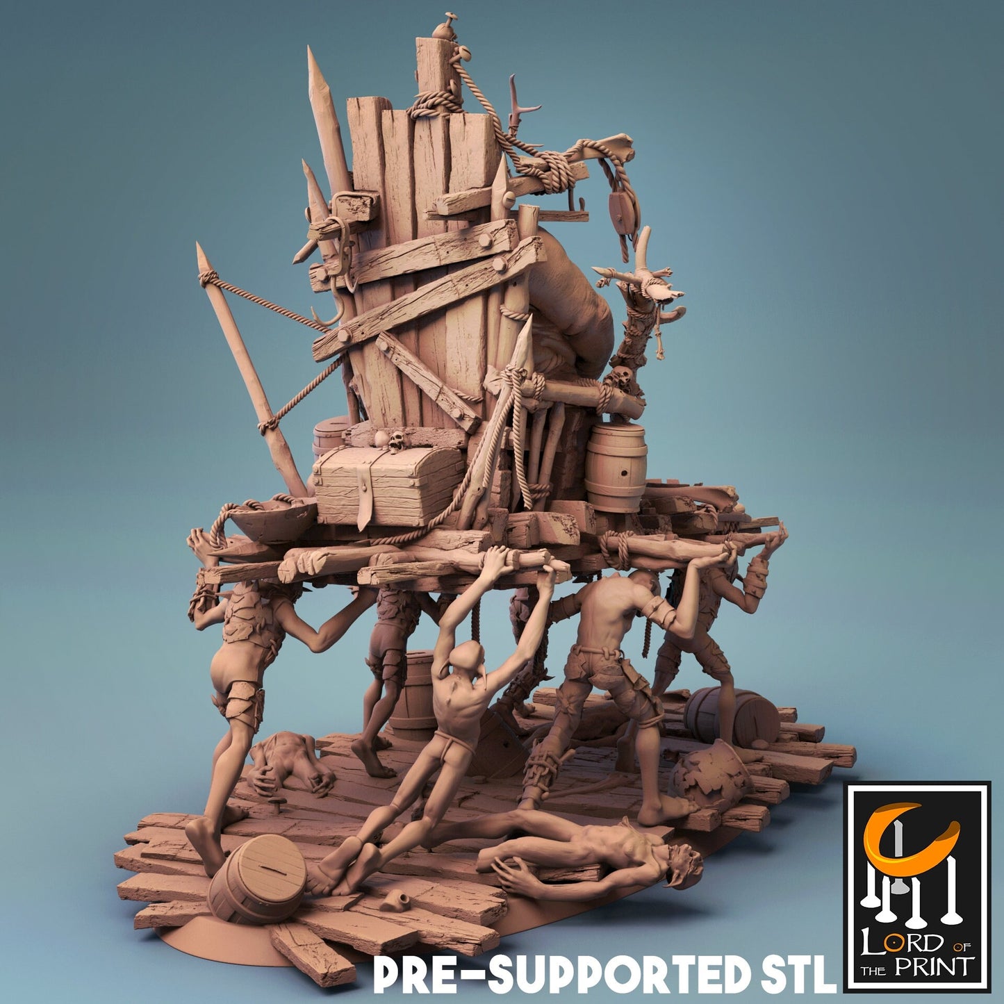 Ogre king palanquin - Lord of the Print - ideal for Dungeons and Dragons and other Tabletop RPGs/Wargaming/D&D