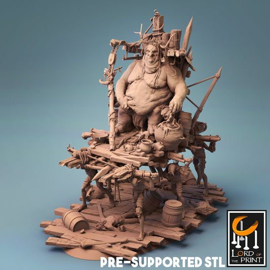 Ogre king palanquin - Lord of the Print - ideal for Dungeons and Dragons and other Tabletop RPGs/Wargaming/D&D