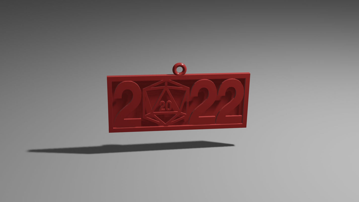 &D Dice 2022 Christmas Ornament/ideal for Dungeons and Dragons and other Tabletop RPGs/Wargaming/Decorations/Gift