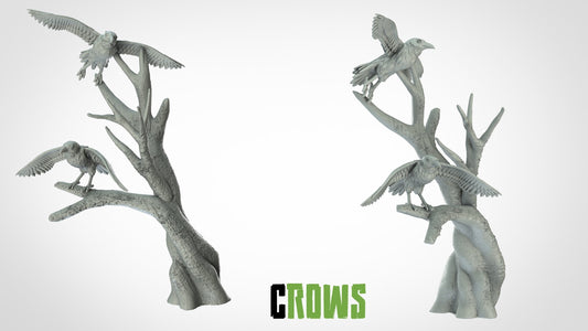 Crows on Tree Miniature - ideal for Dungeons and Dragons and other Tabletop RPGs/Wargaming/D&D