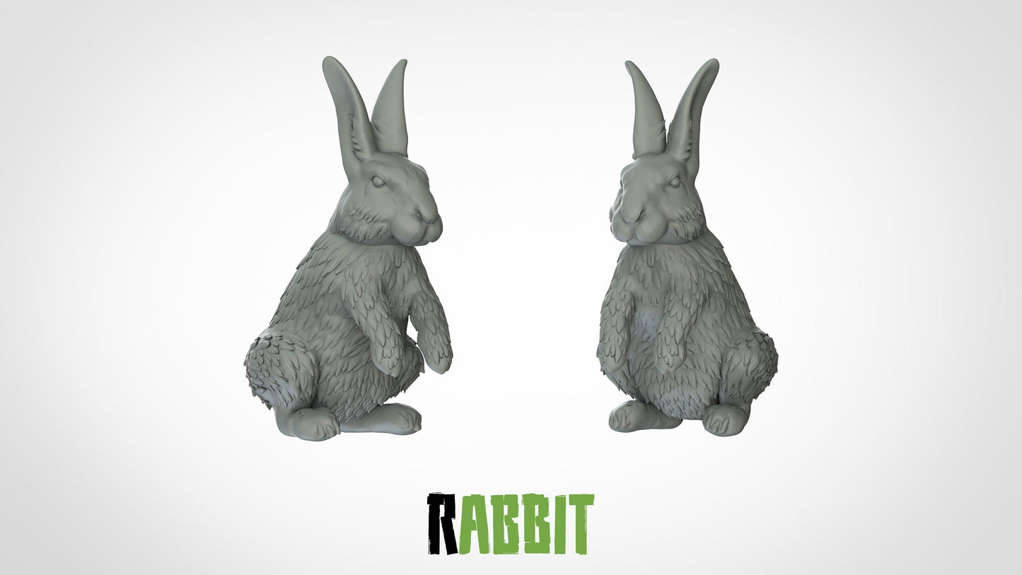 Rabbit Bunny Miniature - ideal for Dungeons and Dragons and other Tabletop RPGs/Wargaming/D&D