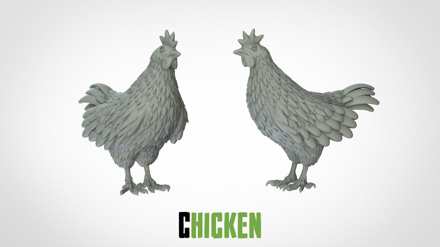 Chicken Hen Miniature - ideal for Dungeons and Dragons and other Tabletop RPGs/Wargaming/D&D