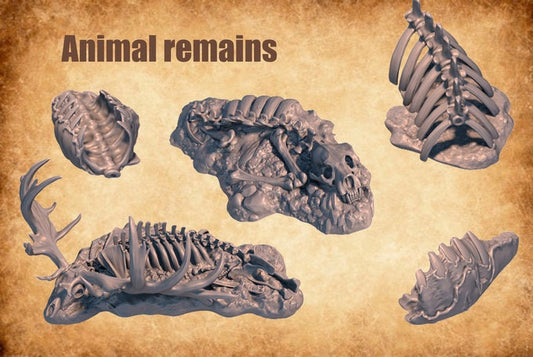 Animal remains terrain assets- ideal for Dungeons and Dragons and other Tabletop RPGs/ Wargaming