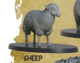 Sheep Miniature - ideal for Dungeons and Dragons and other Tabletop RPGs/Wargaming/D&D