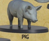 Pig Miniature - ideal for Dungeons and Dragons and other Tabletop RPGs/Wargaming/D&D