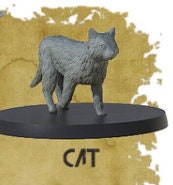Cat Miniature - ideal for Dungeons and Dragons and other Tabletop RPGs/Wargaming/D&D