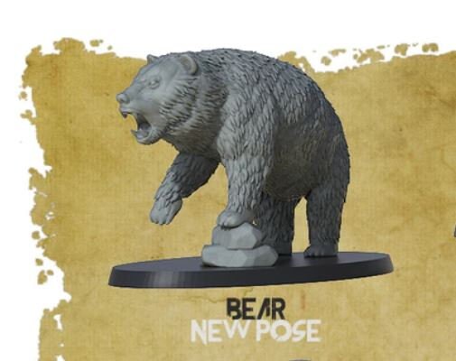 Bear - ideal for Dungeons and Dragons and other Tabletop RPGs/Wargaming/D&D