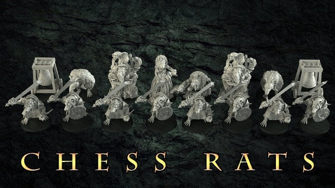 Rat/Halfing Chess Pieces - Rough and Tumble