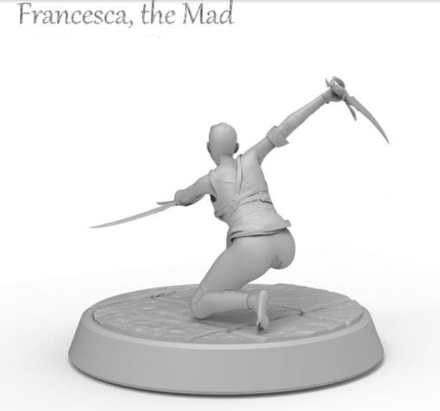 Francesca the Mad - NSFW - ideal for Dungeons and Dragons and other Tabletop RPGs/Wargaming/D&D