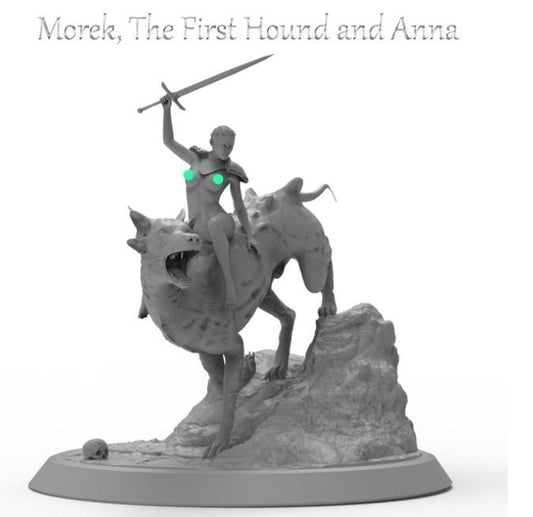 Morek the first hound and Anna - NSFW - ideal for Dungeons and Dragons and other Tabletop RPGs/Wargaming/D&D